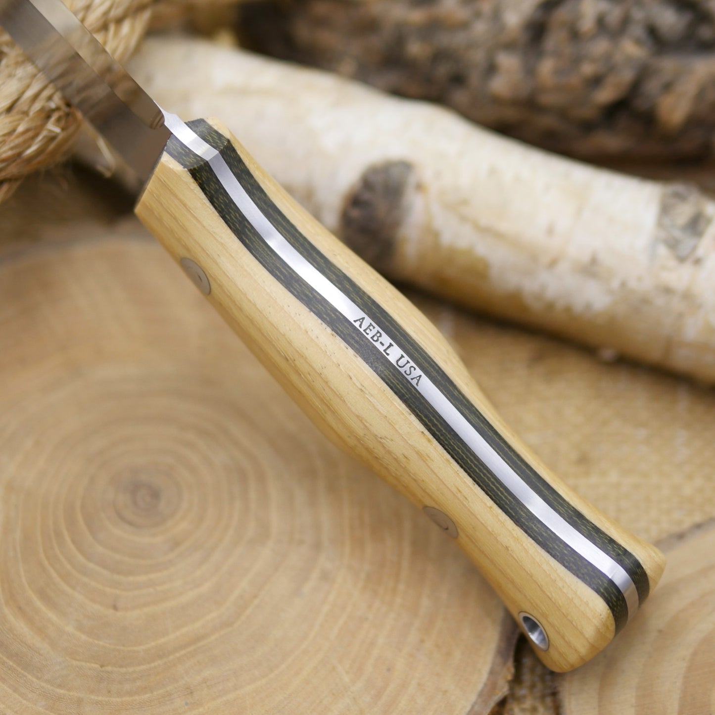 Explorer: Stabilized American Hickory & Green Canvas Micarta