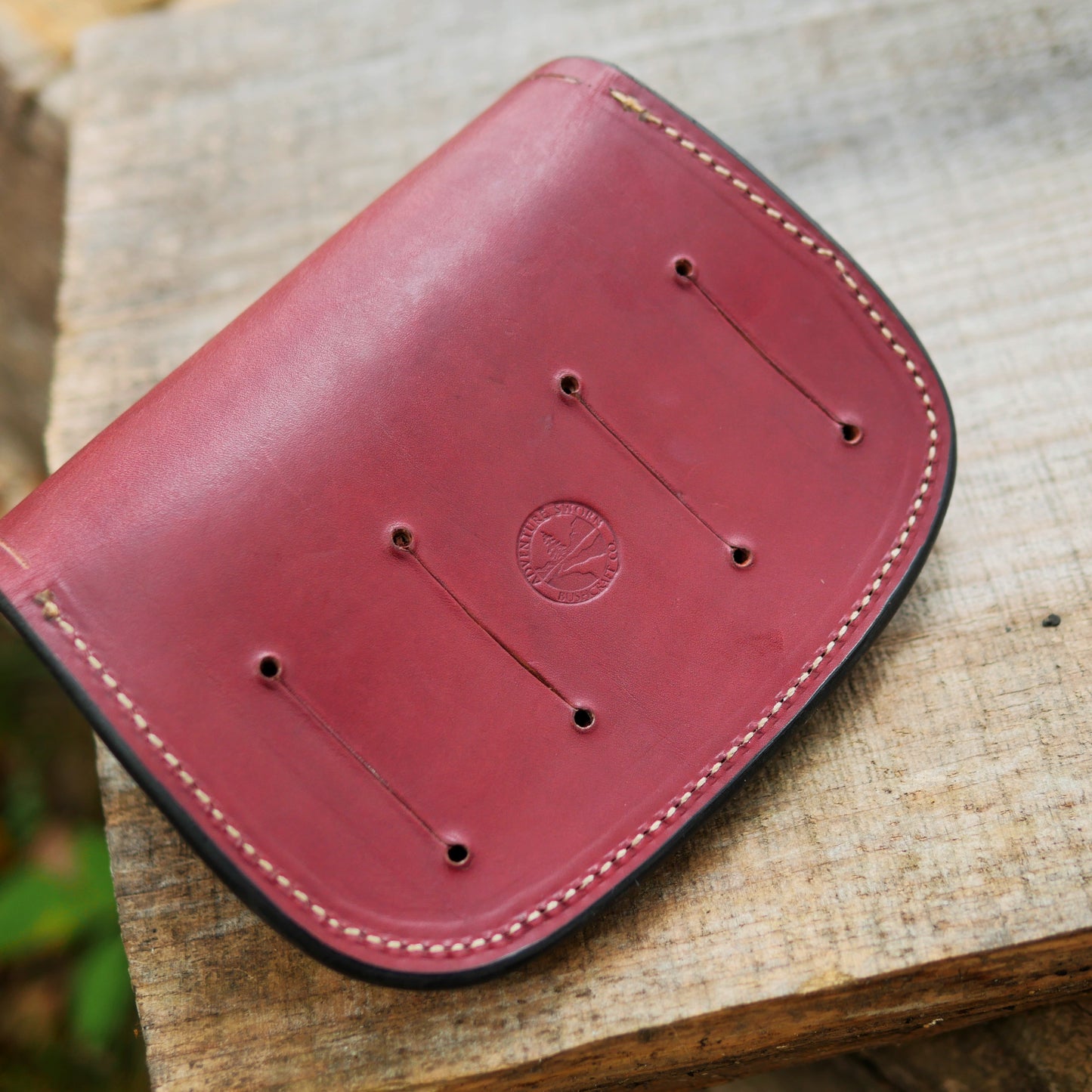 Traveler's Pouch: Burgundy & Nickel Silver