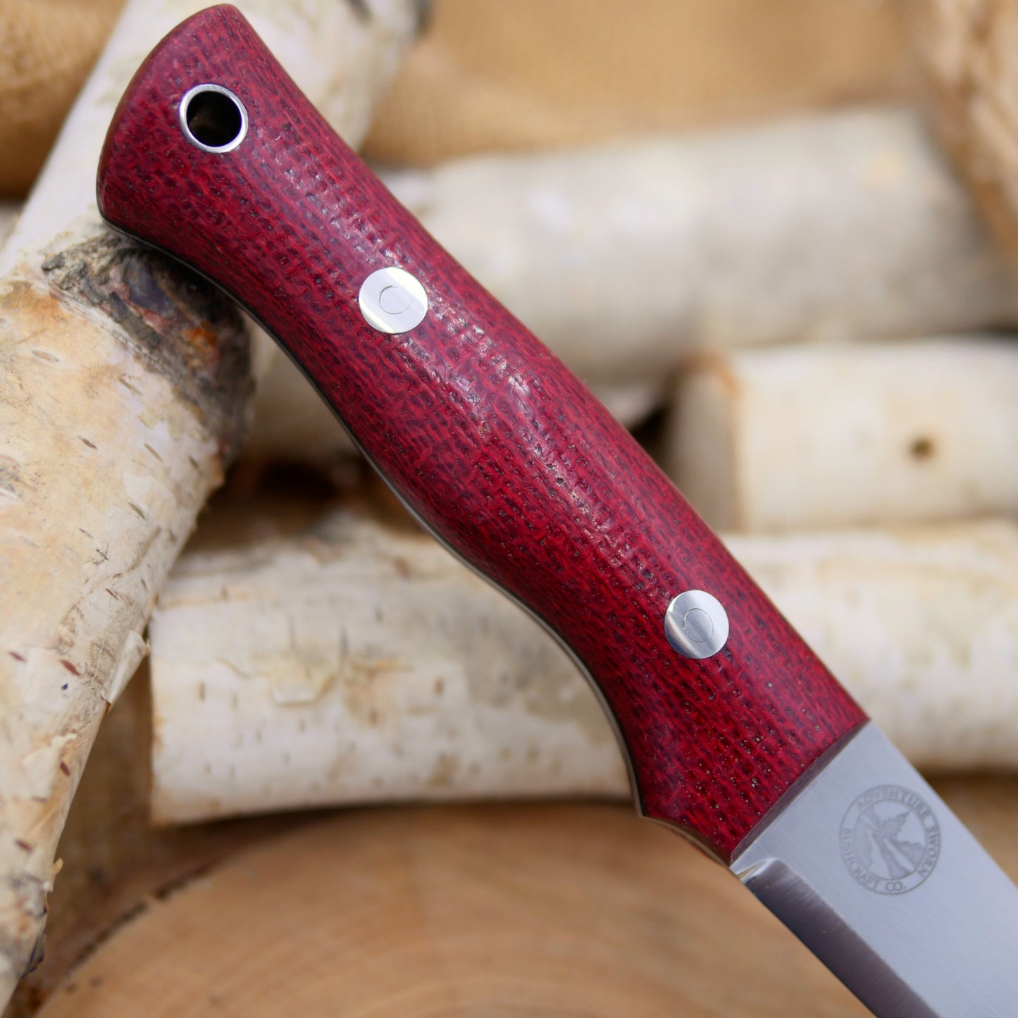 Used Voyageur: CPM 154, Ruby Red Burlap Micarta