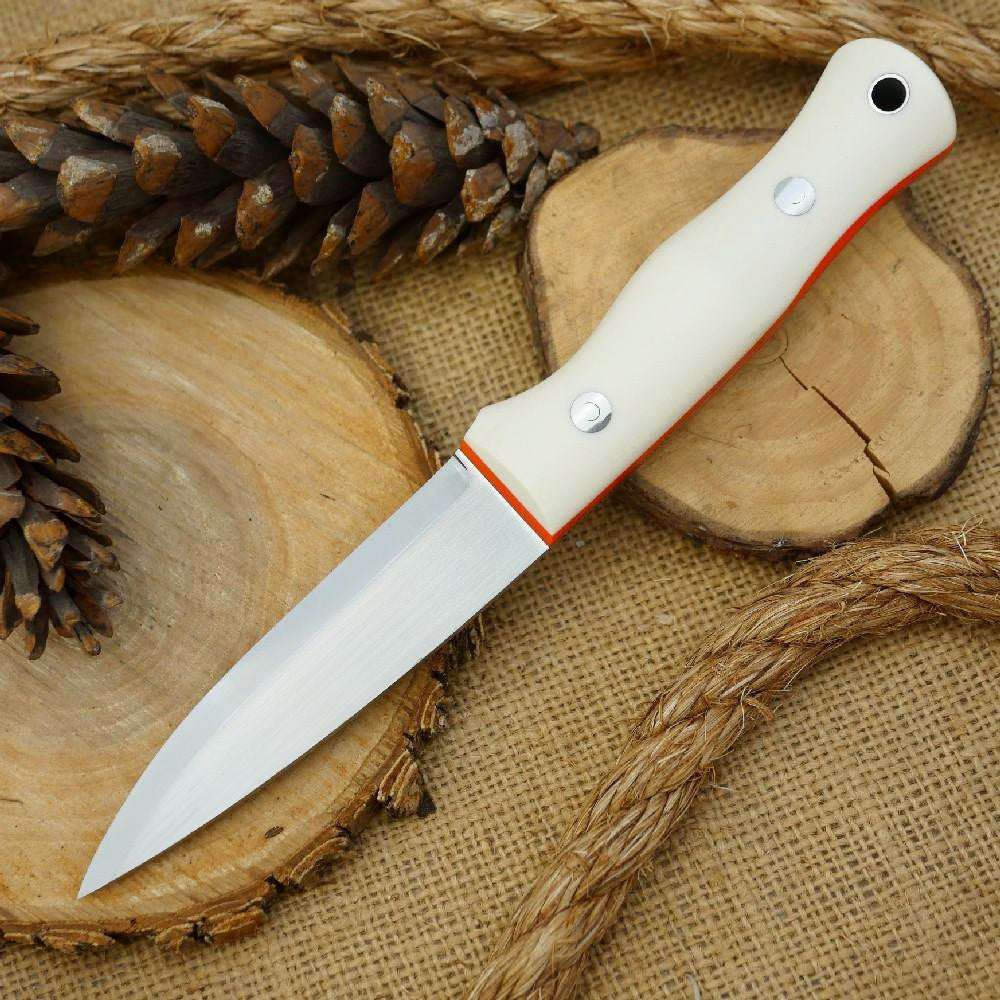 Mountaineer: White Linen, Hunter Orange G10 & Taper