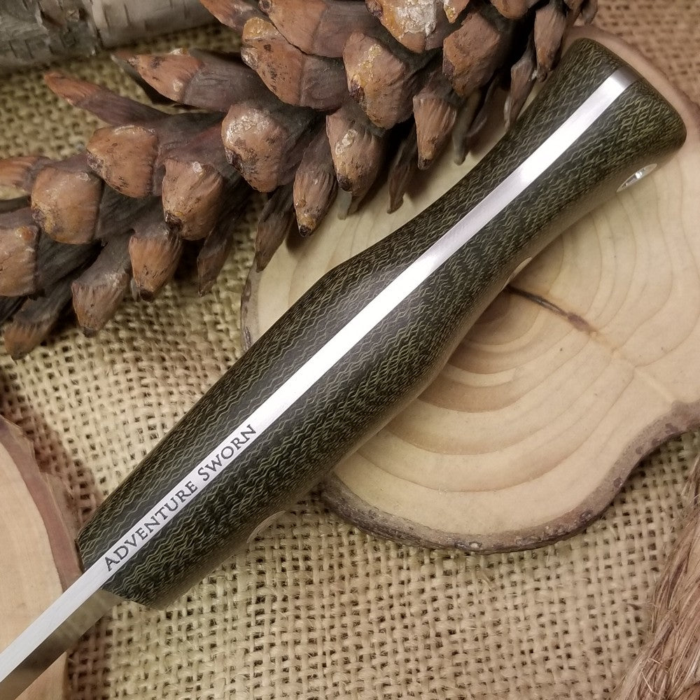 Mountaineer: Green Canvas Micarta, S35VN