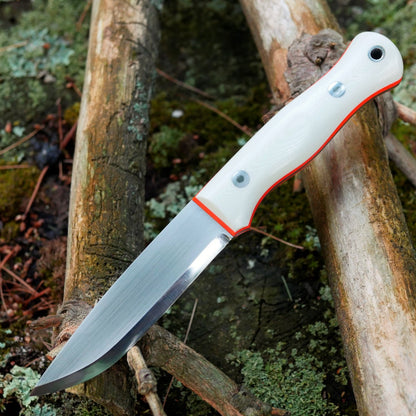 Explorer: AEB-L, White G10 with Orange G10 Liners