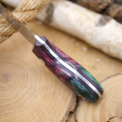 Walker: Maroon, Green & Blue Box Elder Burl