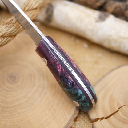 Walker: Maroon, Green & Blue Box Elder Burl
