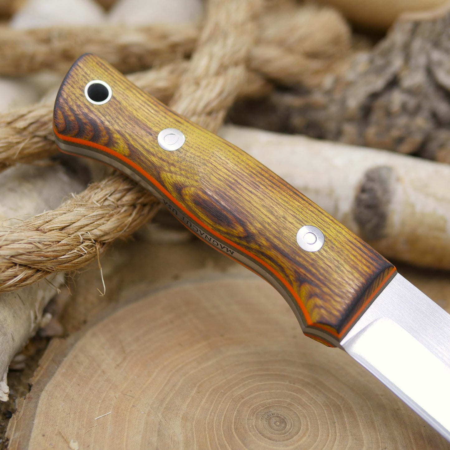 Huntsman: Seared Osage Orange, Green Canvas & Orange G10 Liners