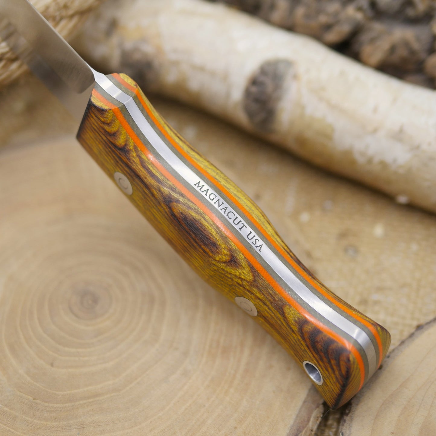 Huntsman: Seared Osage Orange, Green Canvas & Orange G10 Liners