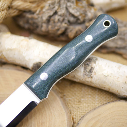 Explorer: Juniper Green Jute Micarta & White G10 liners