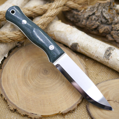 Explorer: Juniper Green Jute Micarta & White G10 liners