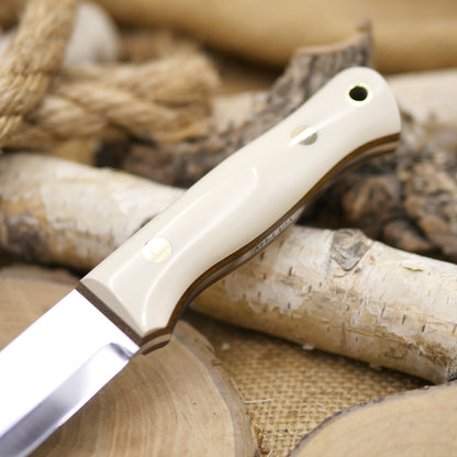 Classic: O1, Ivory Paper & Brown Canvas Micarta