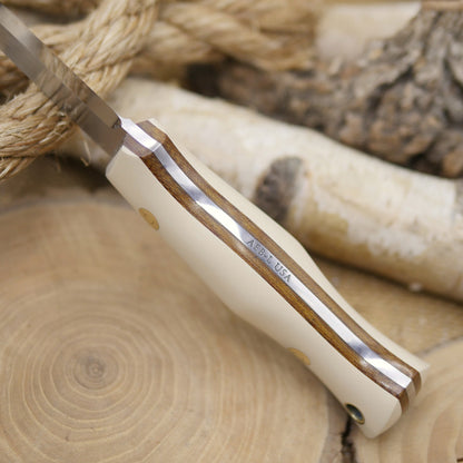 Classic: O1, Ivory Paper & Brown Canvas Micarta