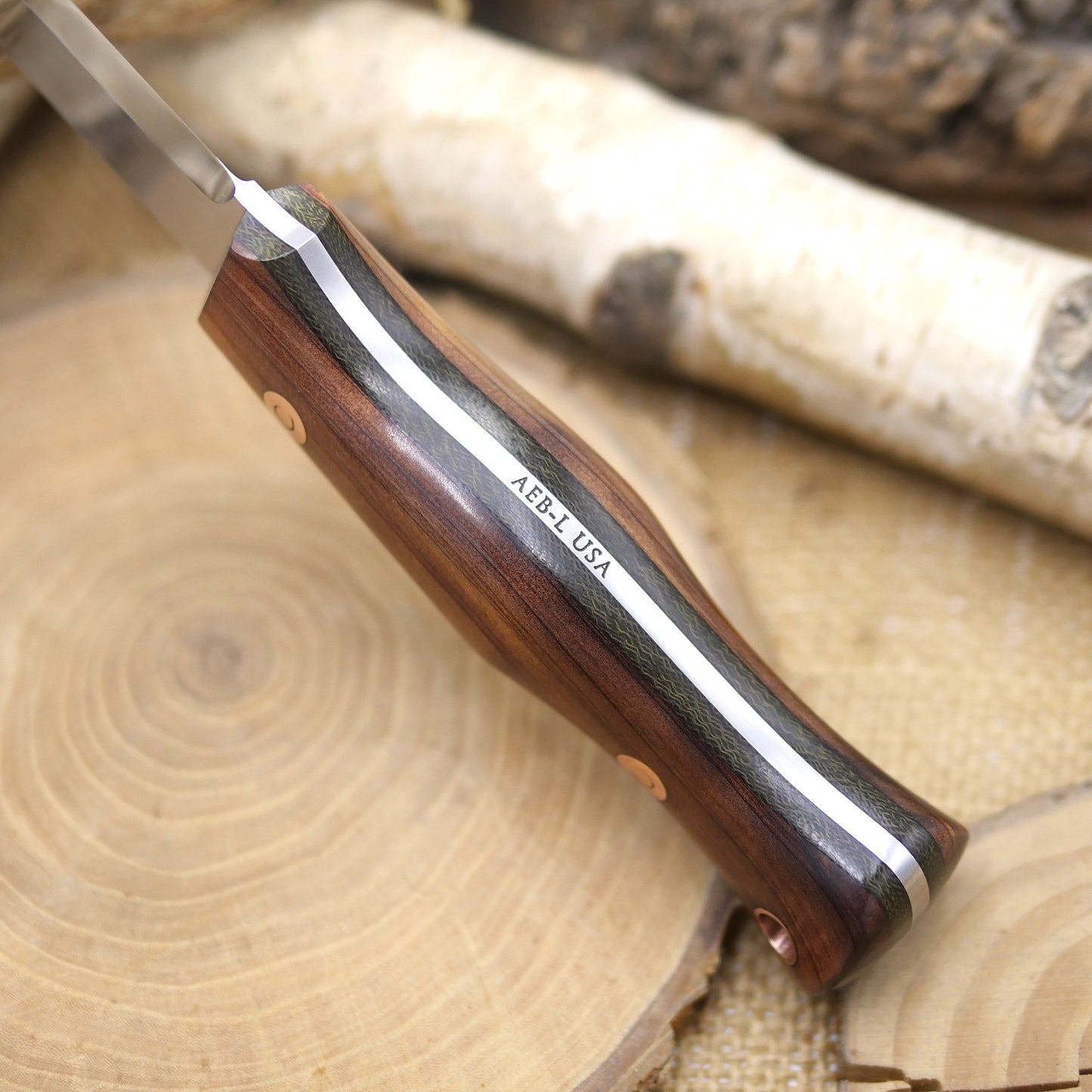 Explorer: Stabilized Cedar, Green Canvas Micarta