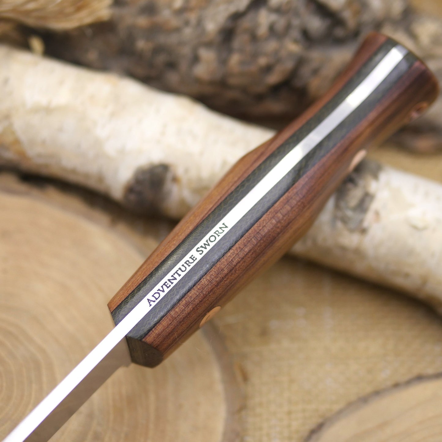 Explorer: Stabilized Cedar, Green Canvas Micarta