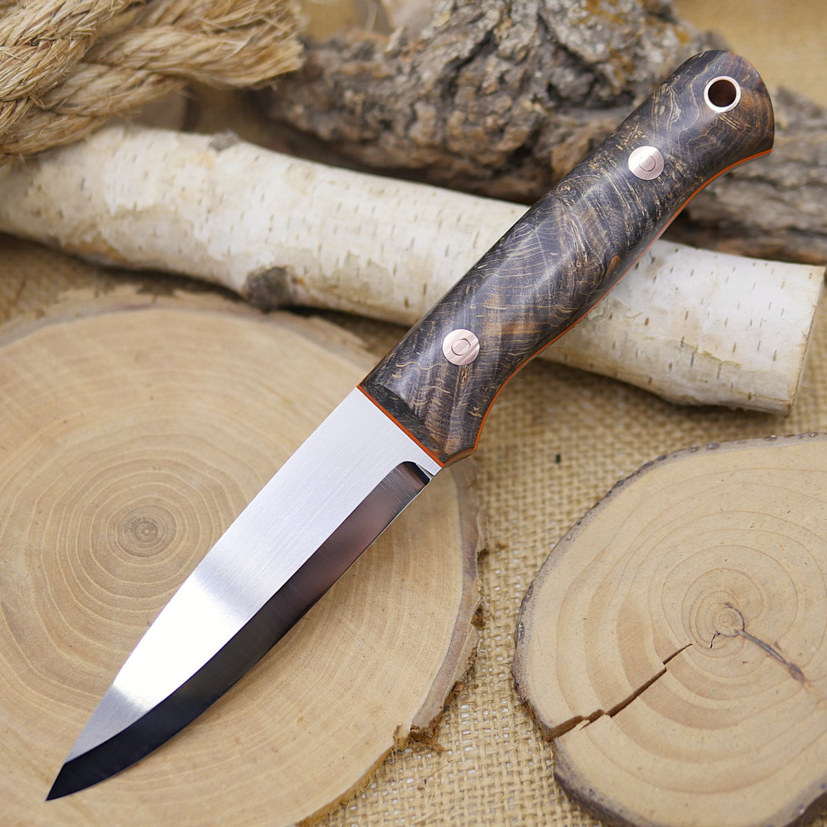 Classic: Black & Orange Maple Burl, Orange Liners