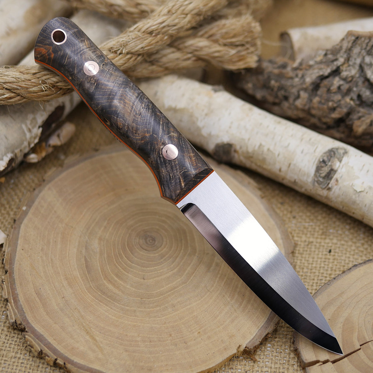 Classic: Black & Orange Maple Burl, Orange Liners