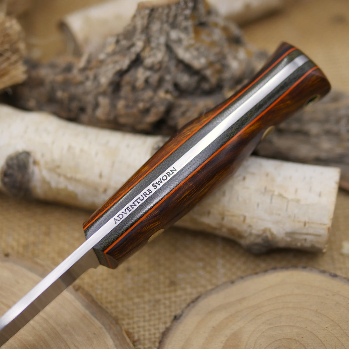 Classic: Ironwood, Green Canvas & Orange G10 liners