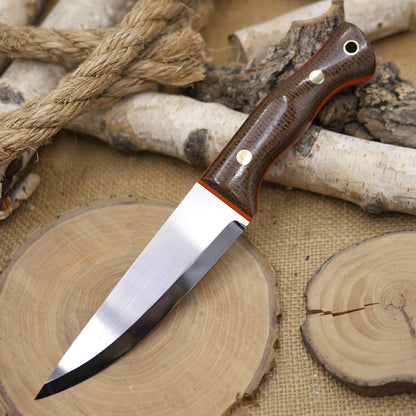 Tradesman: Dark Brown Burlap Micarta, Orange G10