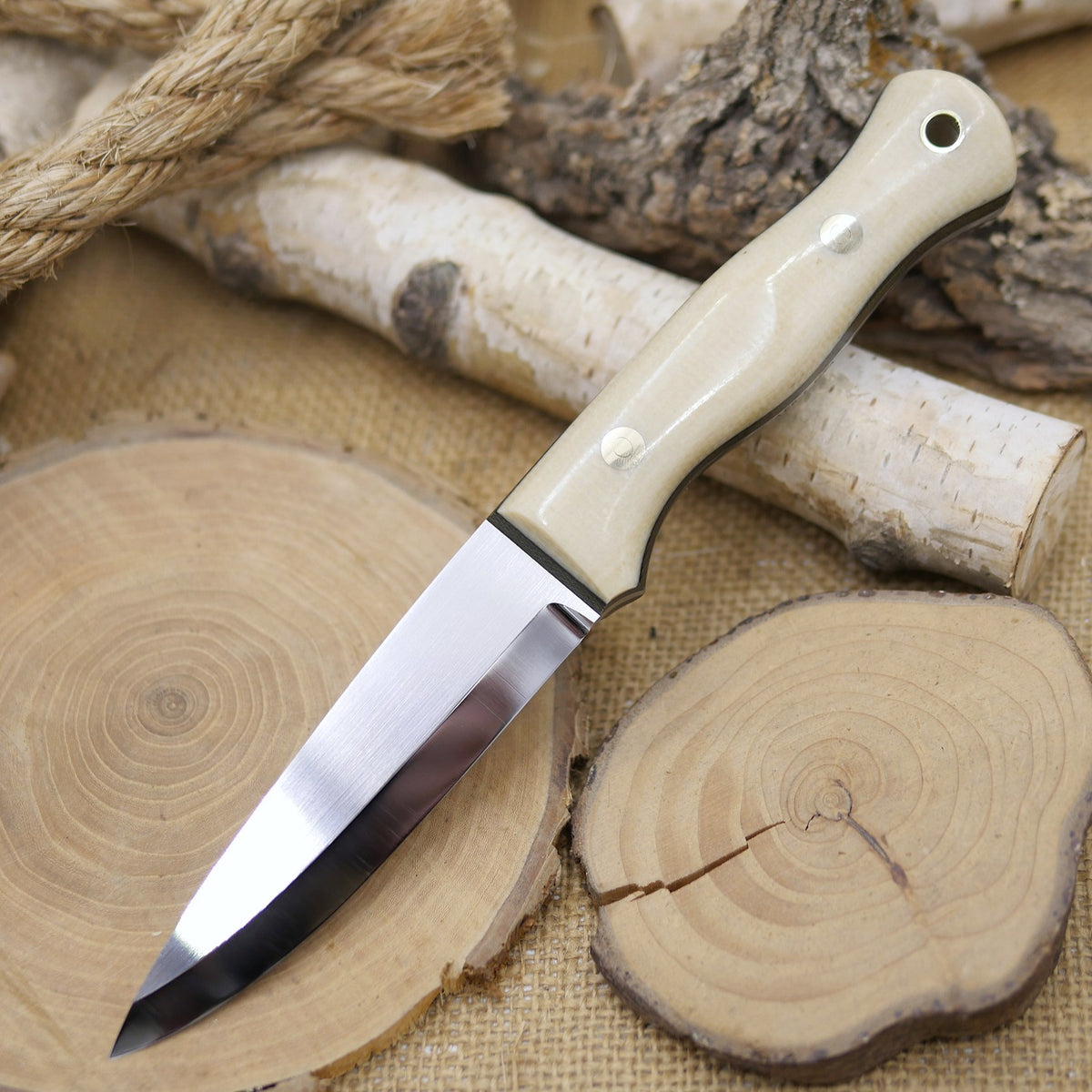 Mountaineer: Jute Micarta & Green Canvas Micarta