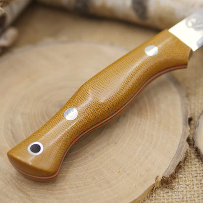 Fisherman: Natural Brown Canvas Micarta & Orange G10