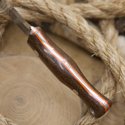 Mountaineer: Dark Brown Burlap & Orange G10