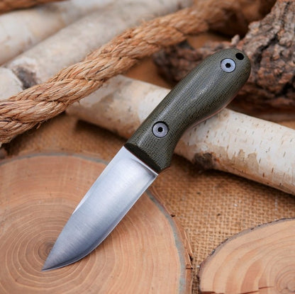 Nomad: Green Canvas Micarta & Orange G10 Liners