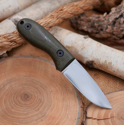Nomad: Green Canvas Micarta & Orange G10 Liners