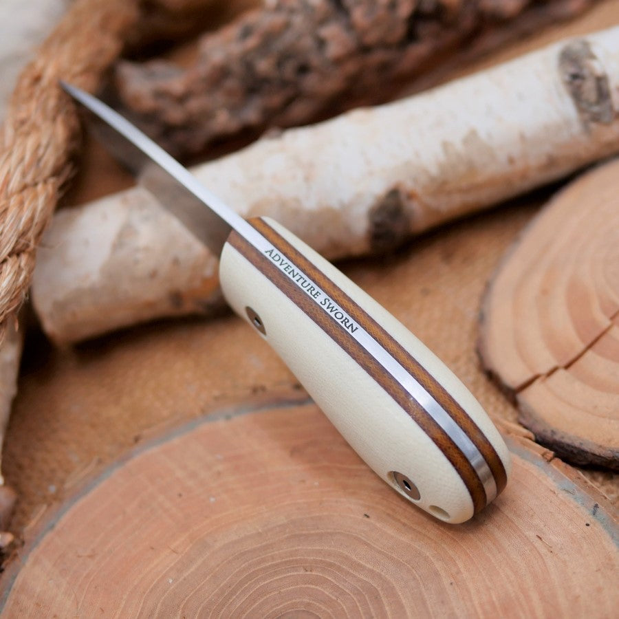 Nomad: Ivory G10 & Brown Canvas Liners