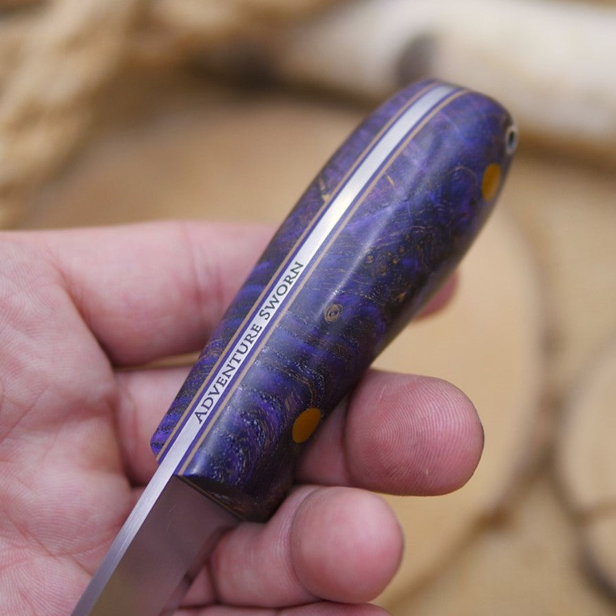 Walker: 3V, Purple Black Ash Burl & Coyote G10