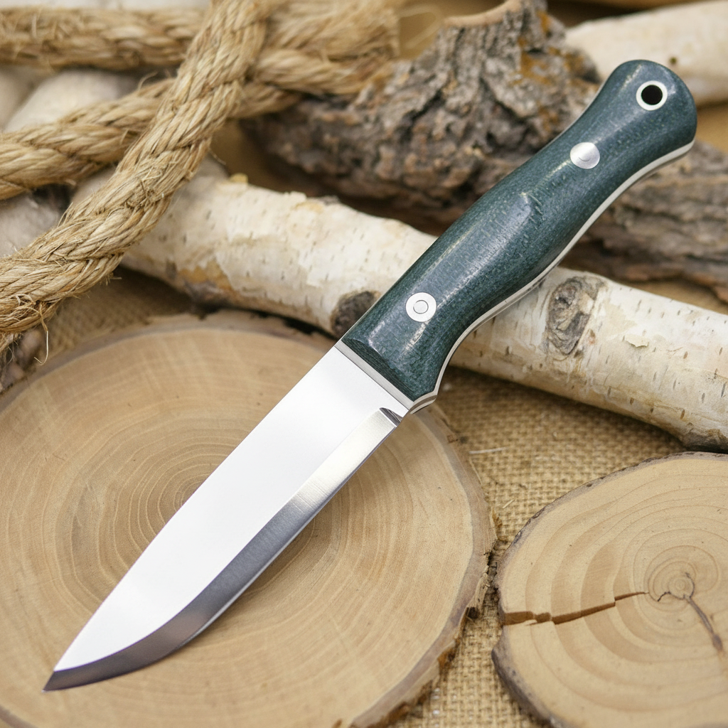 Explorer: Juniper Green Jute Micarta & White G10 liners