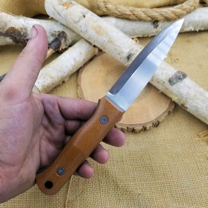 Classic: Natural Brown Over Green Canvas Micarta (r-series)
