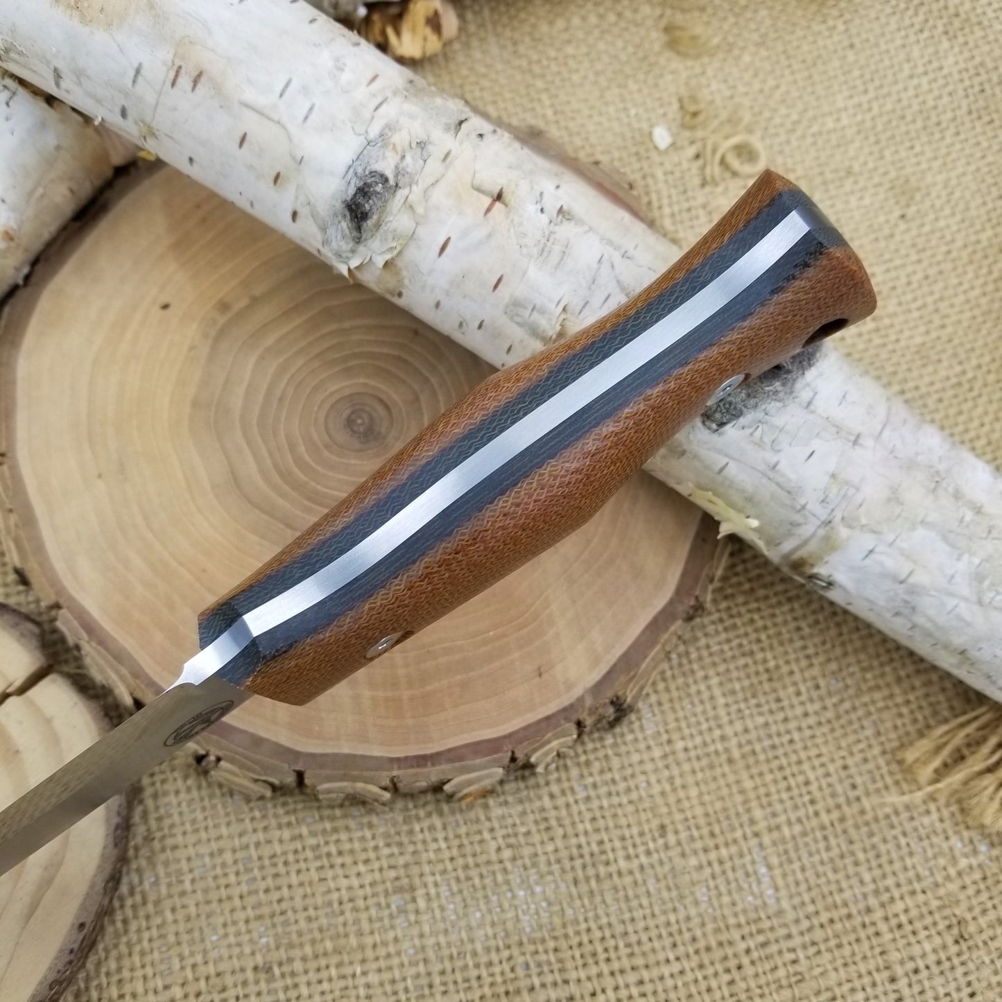 Classic: Natural Brown Over Green Canvas Micarta (r-series)