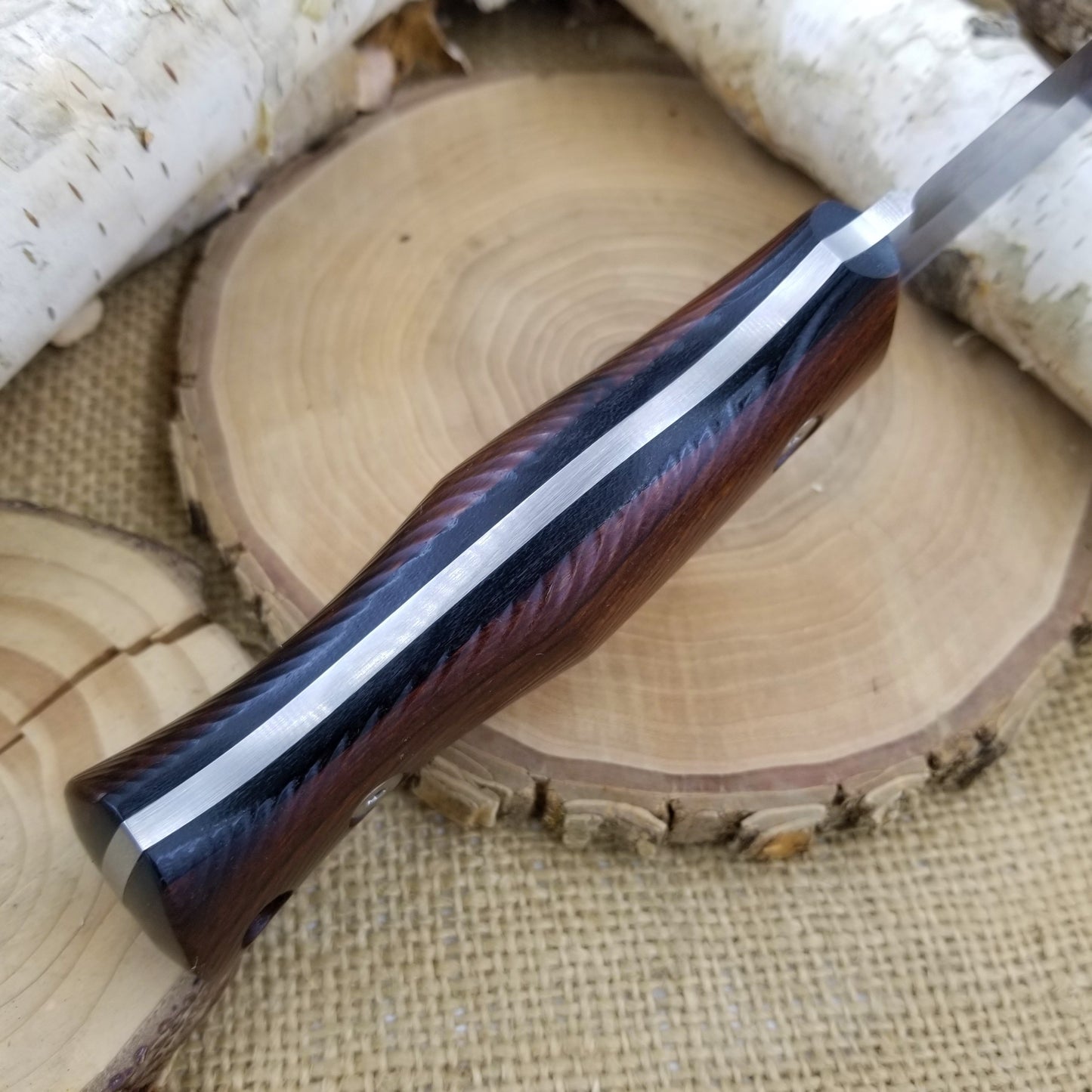 Classic: Desert Ironwood over Black Canvas Micarta (r-series)