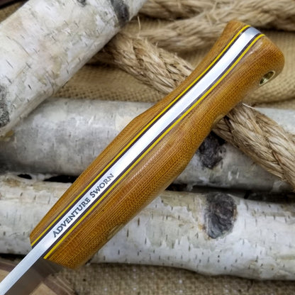 Explorer 3V: Brown Canvas Micarta & Yellow Liners