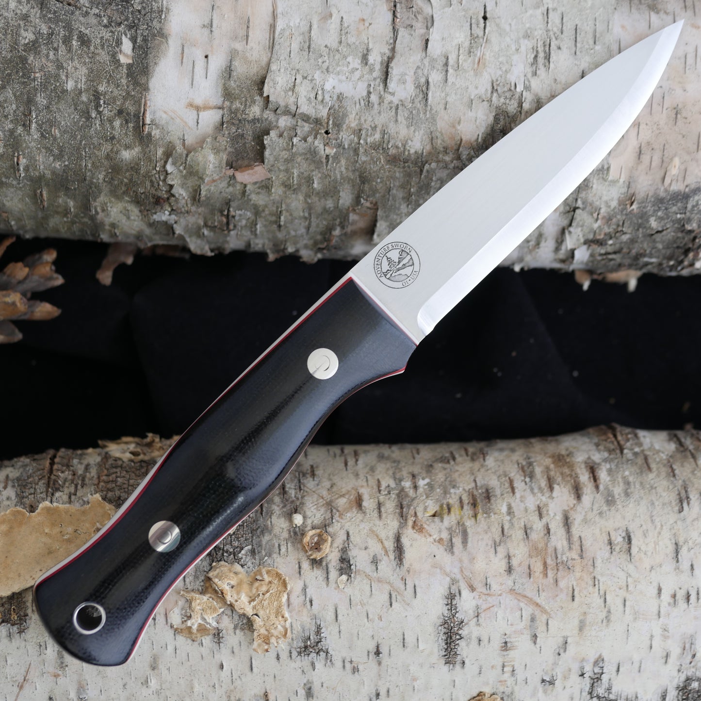 Mountaineer: Black Canvas, Thick White & Thin Red