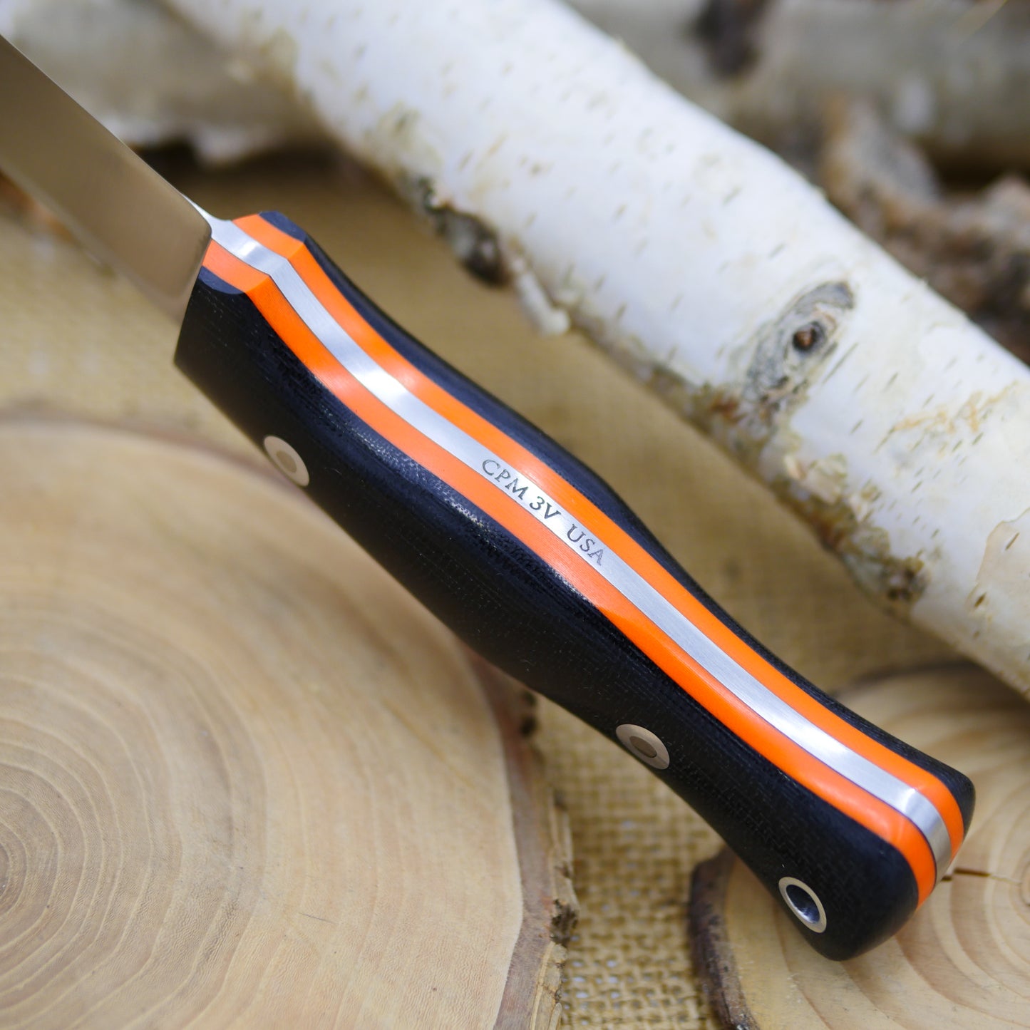 Explorer: 3V, Black Canvas Micarta & Orange G10