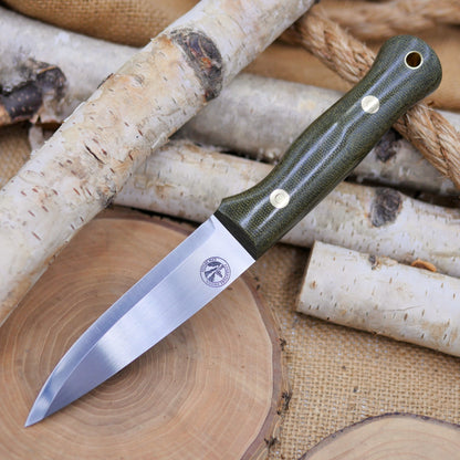 Mountaineer: CPM 3V, Green Canvas Micarta