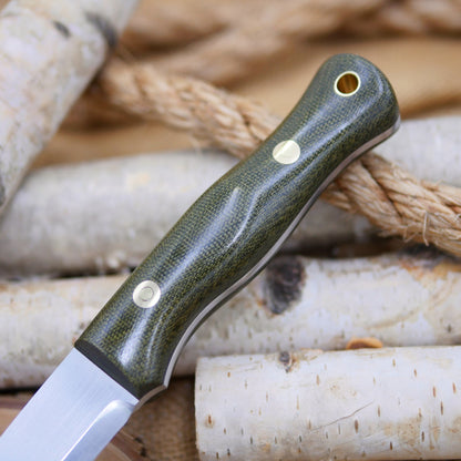Mountaineer: CPM 3V, Green Canvas Micarta