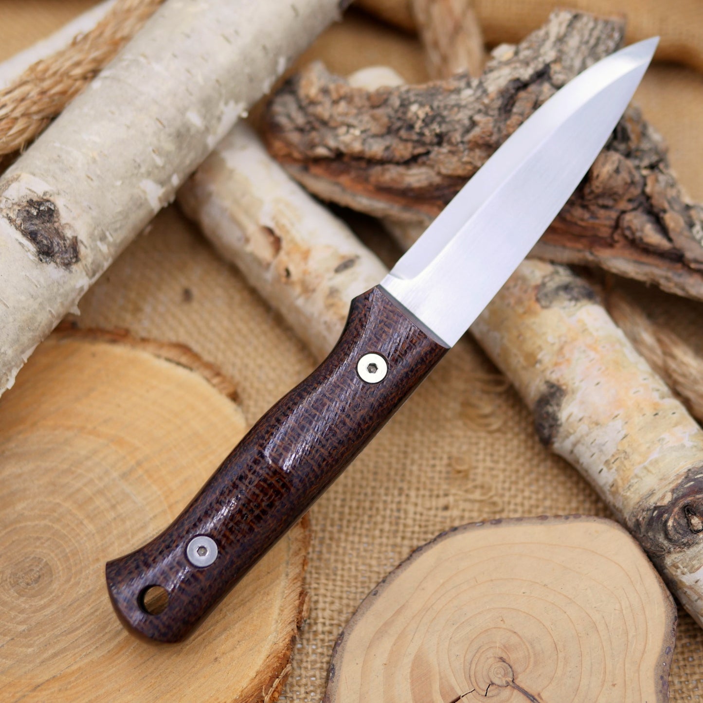 Classic (R): Brown Burlap Micarta, Choose Your Liners