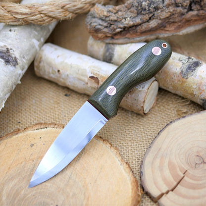 Walker: Green Canvas Micarta, Red Liners, Copper