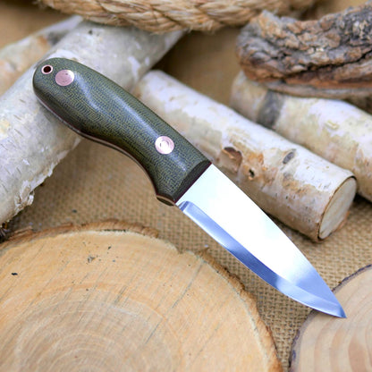 Walker: Green Canvas Micarta, Red Liners, Copper