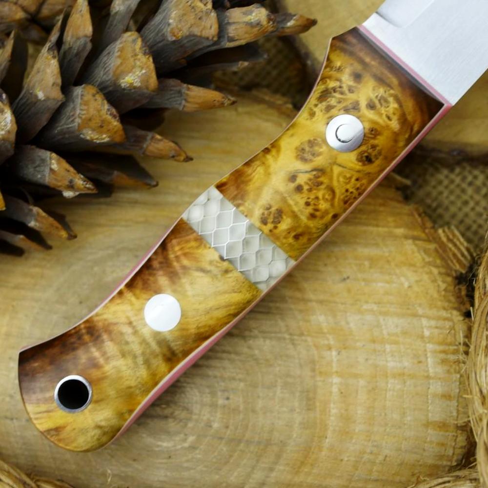 Classic: Maple Burl, Pink G10 & Clear C-tek - Adventure Sworn Bushcraft Co.
