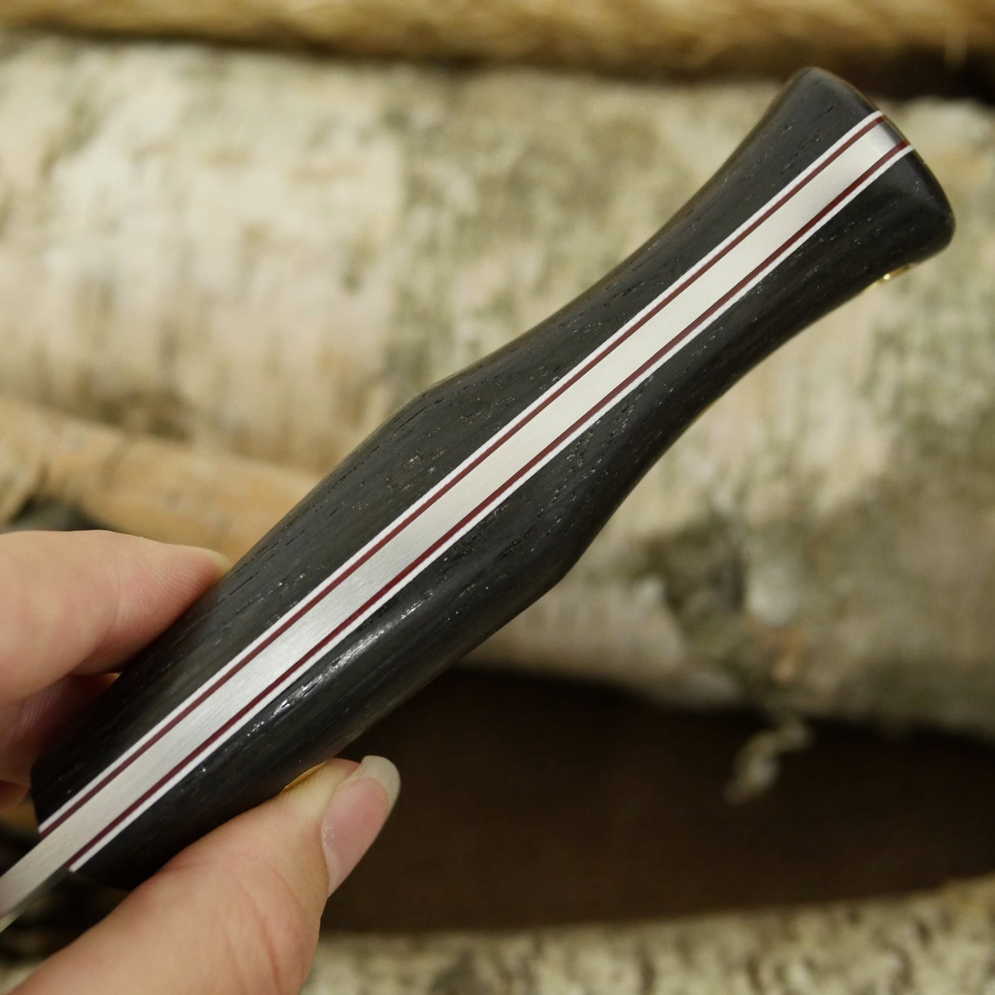 Mountaineer :  Bog Oak, Red & White G10 Liners