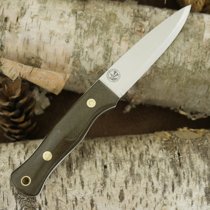 Mountaineer: Green Canvas, White G10 & Black