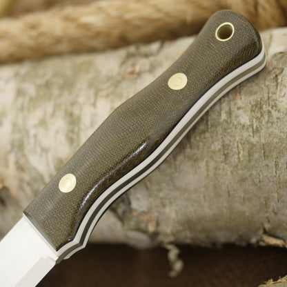 Mountaineer: Green Canvas, White G10 & Black