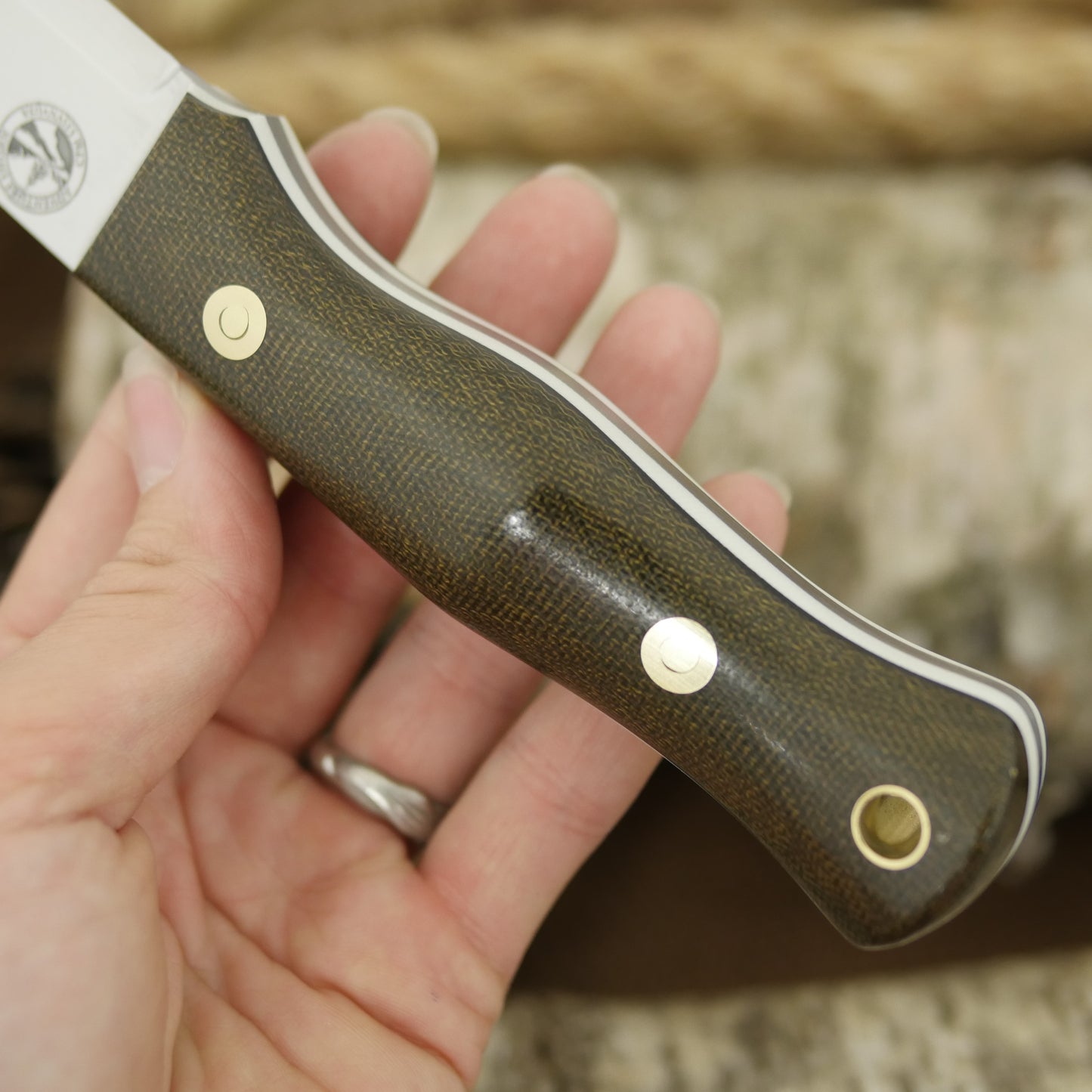 Mountaineer: Green Canvas, White G10 & Black