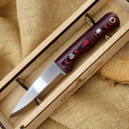 Classic: Red & Black Linen Micarta - Adventure Sworn Bushcraft Co.