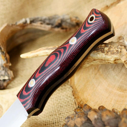 Classic: Red & Black Linen Micarta - Adventure Sworn Bushcraft Co.