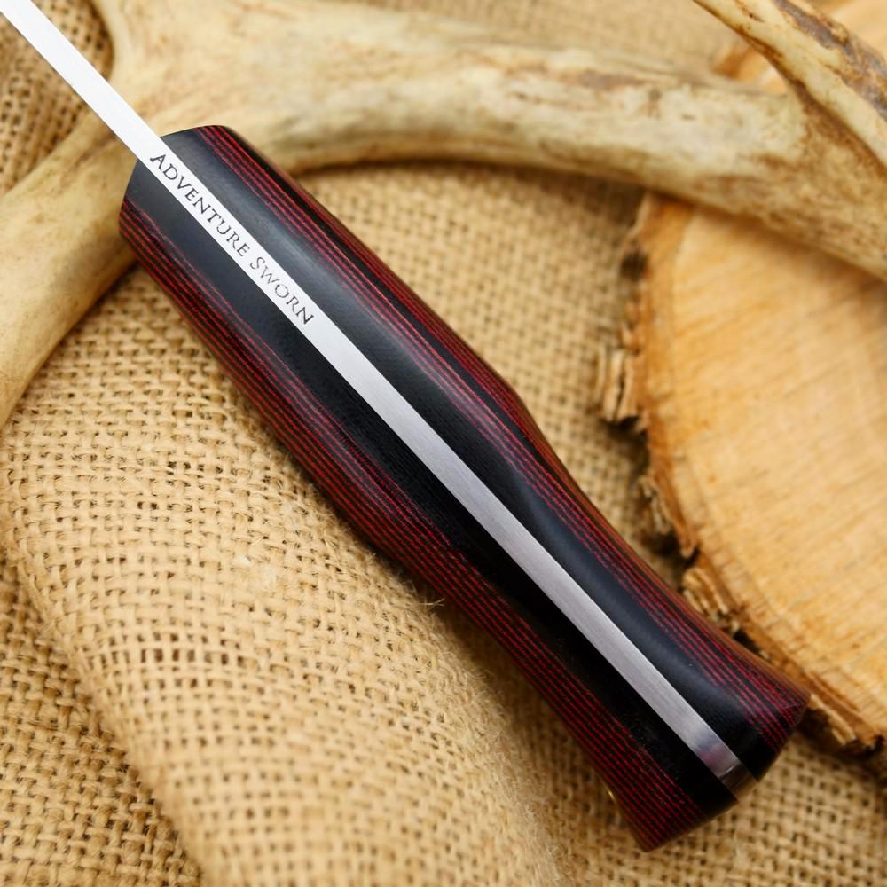 Classic: Red & Black Linen Micarta - Adventure Sworn Bushcraft Co.