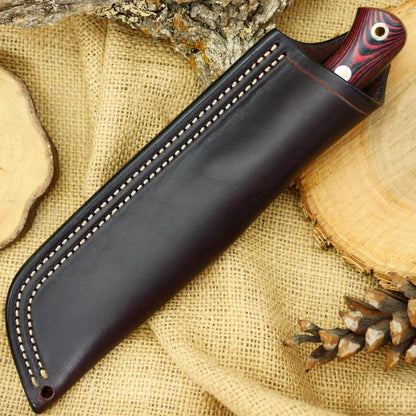 Classic: Red & Black Linen Micarta - Adventure Sworn Bushcraft Co.