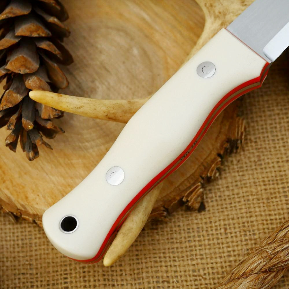 Mountaineer: White Linen, Hunter Orange G10 & Taper