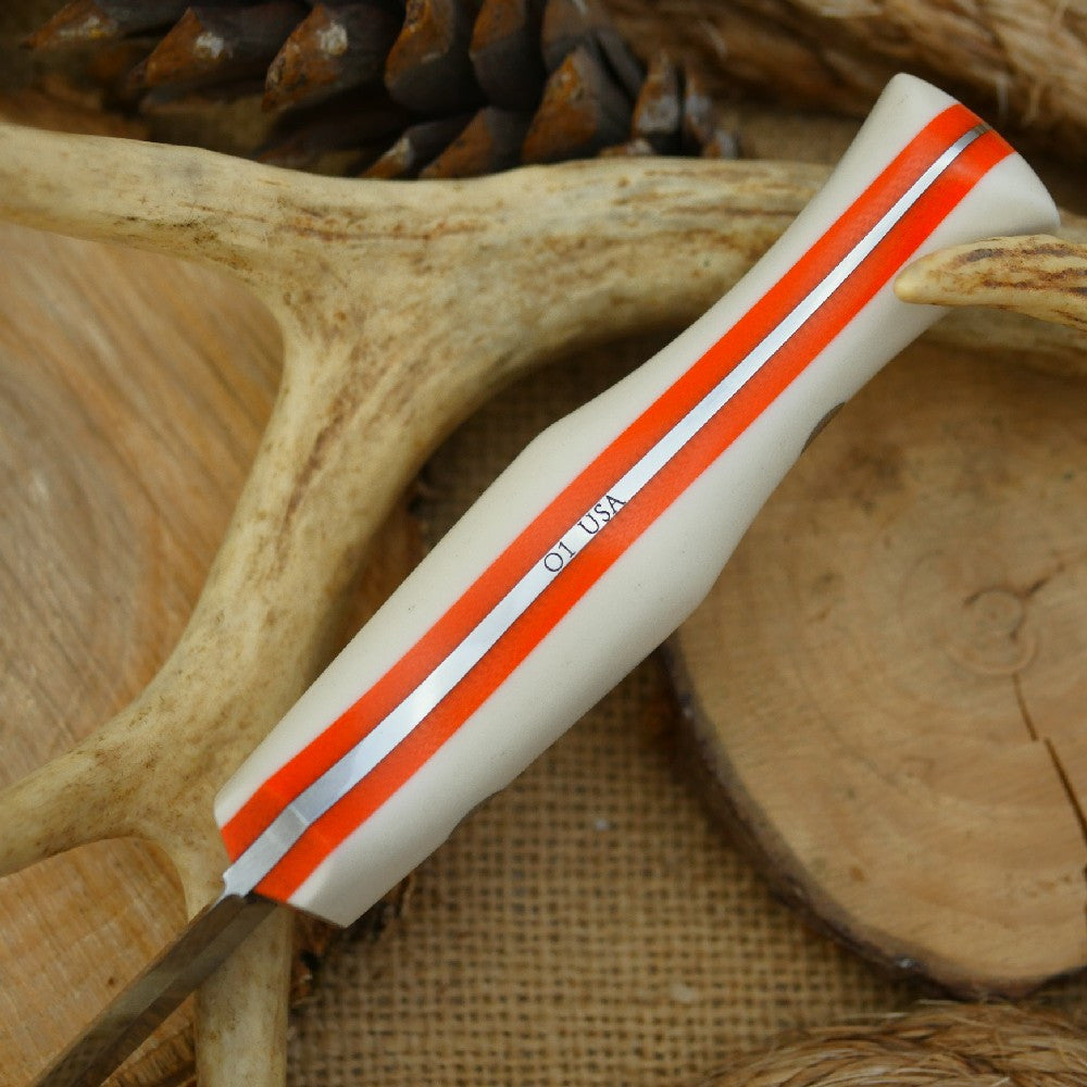 Mountaineer: White Linen, Hunter Orange G10 & Taper